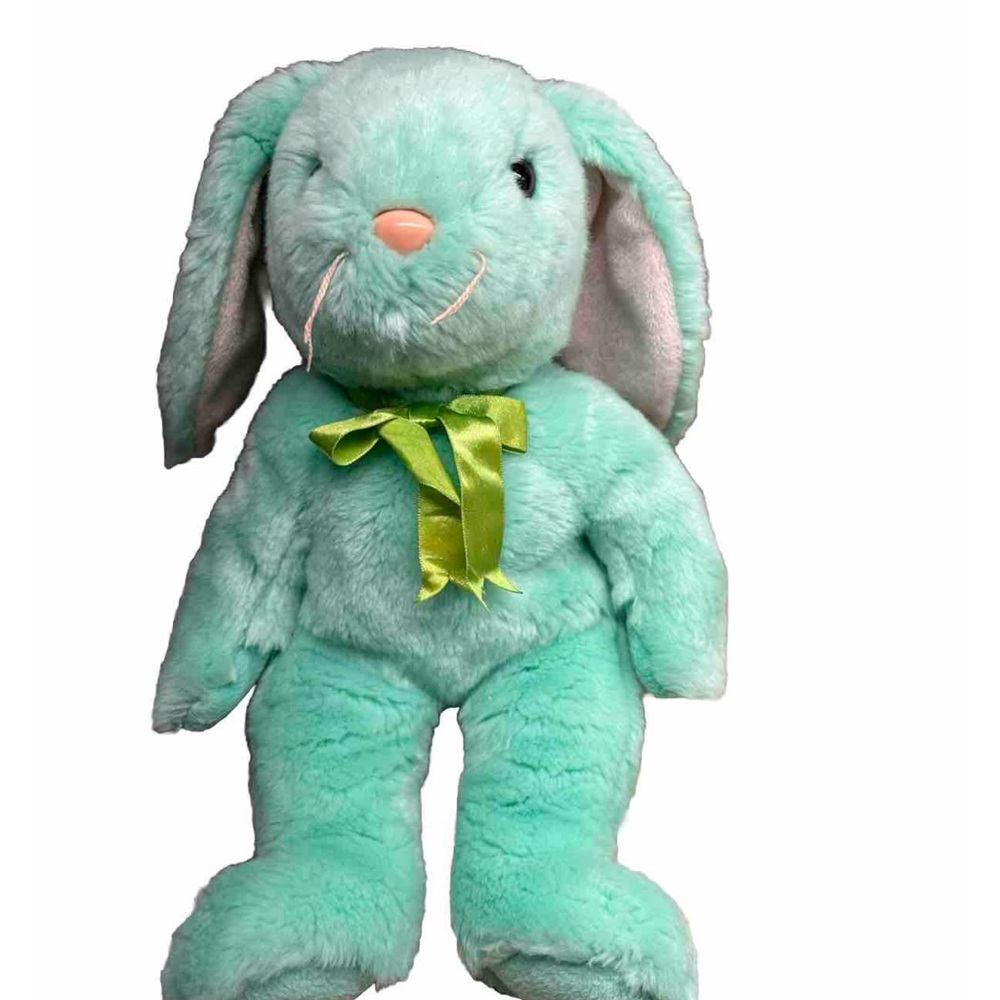 Ty Beanie Buddies Hippity the Teal Green Bunny Rabbit Plush VTG  1998 no tags